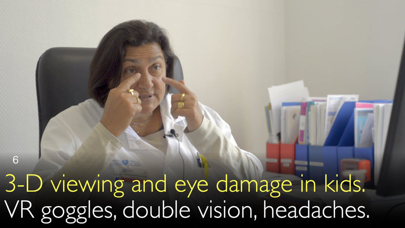 3-D-Sehen und Augenschäden bei Kindern. VR-Brille, Doppelbilder, Kopfschmerzen. 6