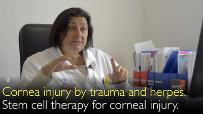 Hornhautverletzung durch Trauma und Herpes. Stammzelltherapie bei Hornhautverletzungen. 9