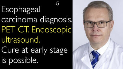 Carcinoma esofageo. Tomografia a emissione di positroni (PET-CT). Ecografia endoscopica. La guarigione in fase iniziale è possibile. 5